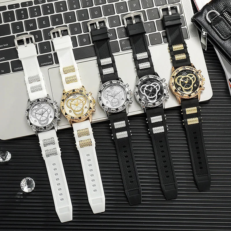 Relógio masculino fashion pulseira de silicone analógico