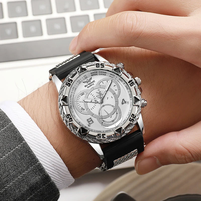 Relógio masculino fashion pulseira de silicone analógico