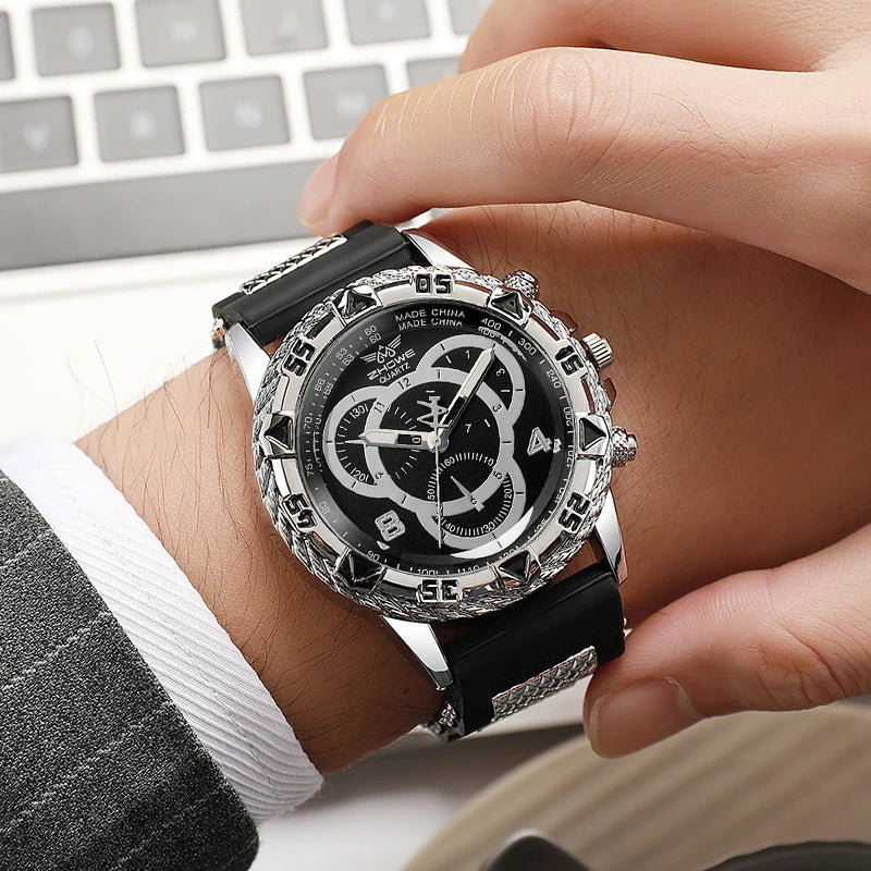 Relógio masculino fashion pulseira de silicone analógico